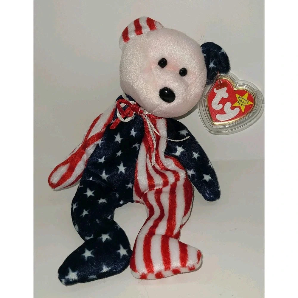 Ty Beanie Babies Lot of 3 Patriotic Bears GLORY'98, SPANGLE'99, USA 2000 w/tags!